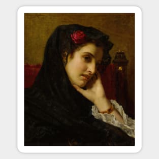 A Spanish Beauty by Hugues Merle Sticker